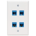 Miniatyrbilde 1 av 5: Ethernet Veggkontakt 4 Port Veggplate Hunn-Hunn Kompatibel med for Cat7/6/6E/5/5E Ethernet Dev