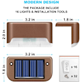 Miniatyrbild 6 av 7: 4-pack solpanelsljus för utomhustrappa Warm White