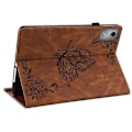 Miniatyrbild 4 av 5: Kompatibelt Fodral för Lenovo Tab K11 Plus Fjäril Blomma Tryck PU Läder Tablet Skydd med Kortfack Brown