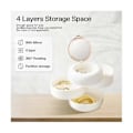 Miniatyrbilde 4 av 5: Smykkeskrin Organizer, Reise Smykkeetui, Små Smykkeskrin for Kvinner, 4-lags Øredobbeholder