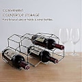 Miniatyrbilde 3 av 5: Vinstativ - Holder for 7 flasker for vinoppbevaring, frittstående vinstativ for vinkjeller barskap, vinstativ for kjøkken (hvit)