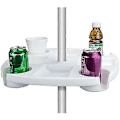 Miniatyrbillede 1 af 5: 17\" Stort Udendørs Strandparasolbord med 4 Kopholdere, 4 Snackrum