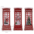 Miniatyrbild 3 av 4: 1 st Lysande Jultomte i Telefonkiosk, Röd Telefonkiosk Skrivbordsdekoration, Juldekorationer, Snöig Julklapp, Hantverksutställning