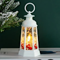 Miniatyrbild 1 av 5: Upplyst Jul Snögloblykta Batteridriven LED Nattlampa med Krok Julgransprydnader Presentidéer Gray