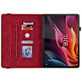 Miniatyrbild 2 av 5: Kompatibelt Fodral för Lenovo Tab K11 Plus Fjäril Blomma Tryck PU Läder Tablet Skydd med Kortfack Red