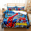 Miniatyrbilde 1 av 2: Spider-man 3D-printet sengesett dynetrekk putetrekk barn gave farge 4 AU KING 220x240cm