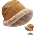 Miniatyrbild 1 av 5: Bucket Hat för Kvinnor Vinter Ull Flicka Hatt Varm Vindtät Hatt