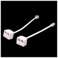 Miniatyrbillede 4 af 5: 2 stk. 6P4C RJ11 Dobbelt Hun til Han Telefonkabel Splitter Adapter