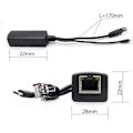 Pikkukuva 3 / 4: 2-pakkaus Gigabit PoE -jakaja, 48 V - 5 V 2,4 A Micro USB Ethernet -sovitin, toimii Raspberry Pi 3B+:n, IP-kameran ja muiden kanssa