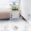 Miniatyrbillede 5 af 5: Akryl Sofabord Firkantet Sidebord Accentbord Sofa Natbord Klart Dobbelt Lag Snack Te S