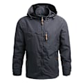 Miniatyrbild 1 av 5: Vindjacka för män Militär Fältjacka Ytterkläder Herr Taktisk Vattentät Pilotjacka Hoodie Herr Jakt Armékläder Gray Asian size 4XL