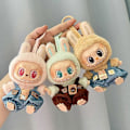 Miniatyrbild 4 av 5: 17cm Mini Plyschdockas Kläder Outfit Tillbehör För Korea Kpop Exo Labubu I II Idol Dockor Sittande Party Overaller Kläder Gåva 4