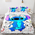 Miniatyrbilde 1 av 2: Stitch 3D-printet sengesett dynetrekk putetrekk barn gave farge 3 AU DOUBLE 180x210cm