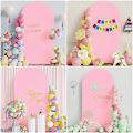 Miniatyrbilde 2 av 5: 5FT 65x150cm U-Formet Bakgrunnsbue Ramme Stativ Elastisk Trekk for Bryllupsseremoni Bursdagsfest Pink