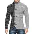 Miniatyrbilde 2 av 5: Pologenser Cardigan Herregenser Høst Vinter Lappeteppe Jakke Vintage Mann Strikkegenser Frakk Glidelås Strikket Genser Slim Topper HC3650ABlack XS