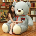 Miniatyrbild 1 av 5: 60-100cm Stor Nallebjörn Plyschleksak Härlig Jättebjörn Enormt Gosedjur gray kiss bear 80cm