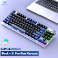 Pikkukuva 1 / 5: F3001 2.4G langaton bluetooth-johdollinen kolmitoiminen näppäimistö mekaaninen peli toimisto langaton taustavalo 87-näppäimen näppäimistö Black-Blue keyboard