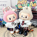 Miniatyrbild 3 av 5: 17cm Mini Plyschdockas Kläder Outfit Tillbehör För Korea Kpop Exo Labubu Idol Dockor Läderjacka Set Kläder Gåva 05 1set and camera