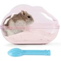 Miniatyrbillede 1 af 5: Stor Hamster Sandbad Beholder Gennemsigtige Skyer Hamster Badeværelse med Skovl Sæt til Små Kæledyr Bur