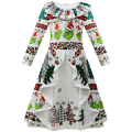 Pikkukuva 2 / 4: Tyttöjen mekko, pitkähihainen anime-sarjakuva vihreä The Dodger Grinh Cosplay -asut syntymäpäivälahjoiksi joulujuhliin, punainen mekko White 59001 140 cm