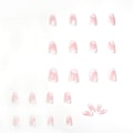Miniatyrbilde 3 av 5: Franske luksus falske negler ekstra lange press-on sommerfugl rhinestones negler hvite firkantede akryl falske negler - tips 24 stk