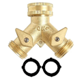 Miniatyrbilde 1 av 5: Messingfordeler, 3/4\" Hagekran Y-splitter Dobbel Slangekobling 2 Veisgold1stk