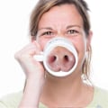 Miniatyrbillede 2 af 5: Sjov Hund Grise Næse Krus Kop Keramisk Mark Drik Latter Te Kaffe Kopper Grise Næse