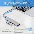 Miniatyrbilde 3 av 5: Usb C Hub Multiport Adapter - 6 I 1 Usb C Til Multiport Adapter