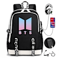 Pikkukuva 1 / 5: Bts Reppu USB Ladattava Reppu Suuri Kapasiteetti Opiskelijan Koululaukku Color-3