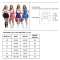 Miniatyrbillede 4 af 4: Pige Cheerleader Uniform Kostume High School Pompomer Cosplay Fancy Festkjole Karneval Halloween Pink S-Cheerleader