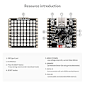 Miniatyrbild 5 av 5: ESP32-S3 Mikro-Utvecklingskort HAT 8x8 LED-Matris Wi-Fi+Bluetooth Lågenergi Utvecklingskort