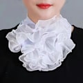 Miniatyrbilde 3 av 5: Ensfarget halskrage med volanger, falsk krage, elegant dame, avslappet halstørkle, avtakbar halsvarmer, varmt skjerf, one size, mote 3