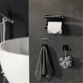 Pikkukuva 3 / 5: WC-paperiteline puhelintelineellä, liimattava tai ruuvattava seinäteline WC-paperirullateline, kylpyhuoneen säilytysteline