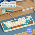 Pikkukuva 1 / 5: ZA68 Langaton Mekaaninen Peli-näppäimistö 2.4G Bluetooth TYPE-C Langallinen 3 Tilaa Hot Swap RGB Taustavalo 68 Näppäintä Green Wired