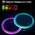 Miniatyrbilde 5 av 5: LED Koppholderlys, 2 stk. LED Bilunderlag med 7 Farger Lysende Koppunderlag, USB-Lading Koppmatte