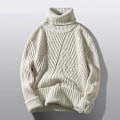 Miniatyrbild 1 av 5: Höst Vinter Herr Polotröjor Pullovrar Enfärgad Långärmad Slim Fit Ungdom Stickad Casual Pullover Tröja Herr