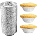 Miniatyrbillede 1 af 5: Engangsbageforme i aluminiumsfolie 5 tommer - 120 stk. Mini tærteforme til bagning, opbevaring og genopvarmning
