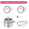 Miniatyrbillede 2 af 4: 2 stk. flagstangringe Anti Wrap flagstangclips drejelige 360 roterende flagstang flagmonteringsringe