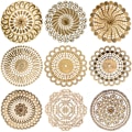 Miniatyrbilde 1 av 5: Nytt brodert dukbord brikke Jul rund bordbrikke kopp pad kaffekrus bryllup te coaster serviett brikke kjøkken EP06 Random delivery 26-28cm
