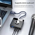 Miniatyrbilde 2 av 5: USB Eksternt Lydkort 3.5mm Jack Volumjusterbar Nettbrett Datamaskin Mikrofon Telefon Ekstern Stereo Lydadapter