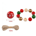 Pikkukuva 4 / 5: 200 kpl Joulupuhelmiä Puiset Noel-helmet 16 mm Pyöreät puiset helmet Valkoiset puiset helmet Puiset joulukoristeet hamppuköydellä juhlakoristeluun