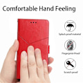 Miniatyrbilde 5 av 5: Kompatibel for iPhone 14 Pro Max 6.7 tommer Mobiltelefondeksel Fullstendig Omsluttet PU-Lær Y-Formede Linjer Preging Lommebok Stativ Telefon C Red