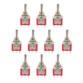 Miniatyrbild 1 av 5: 10 Stycken Växelströmbrytare PÅ-AV-PÅ 3-Positions Växelströmbrytare DPDT 6-Pin 6Mm 2A / 250VAC 5A / 120VA