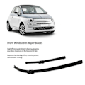 Miniatyrbild 3 av 5: Främre Vindrutetorkarblad Mjukt Gummi Hög Effektivitet Vindruteborstar Regntorkare Ersättning för FIAT 500 2007 till 2023