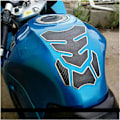 Miniatyrbillede 4 af 5: Tank Stickers Sølv, Universal Flame Tank Stickers Metallic til Harley