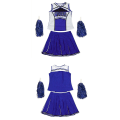 Miniatyrbillede 2 af 4: Cheerleader Kostume Cheerleader Atletisk Sportsuniform Fancy Dress Uniform Blue XXL