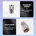 Miniatyrbillede 4 af 5: UHF Han PL259 til N Hun M/F Lige Coax RF Adapter