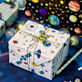 Miniatyrbild 4 av 5: 6 Ark Presentpapper Födelsedag, Pojkar Yttre Rymden Design Presentpapper