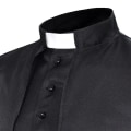 Pikkukuva 4 / 5: Yksivärinen Papin Puku Keskiaikainen Retro Cosplay Puku Ristikaulakorulla (musta) black 3xl