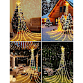 Miniatyrbilde 5 av 5: Utendørs Juledekorasjoner, 3,5M Julestjerne Lys LED Foss Julelys Juletre Lys Utendørs Lyslenke til Jul